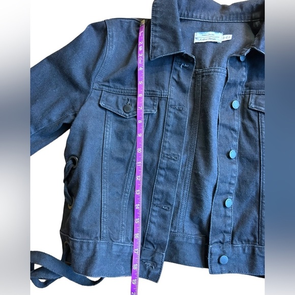 & Other Stories Black Crop Denim Jacket Tie Waist Size 6 - Picture 10 of 13